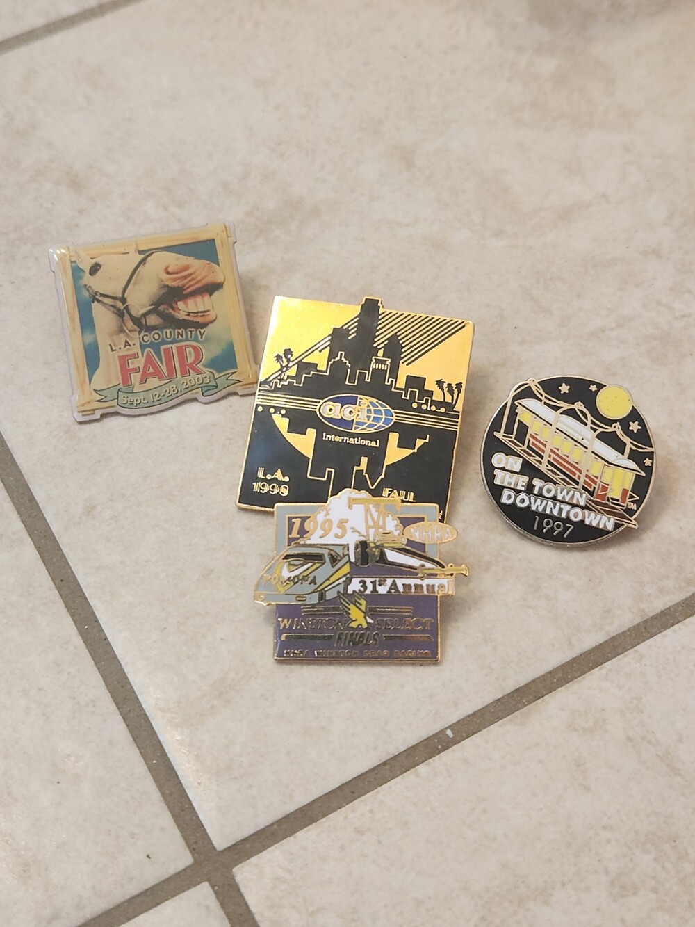 Vintage Enamel Lapel Pin 1990s Lot of 4